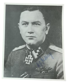 WWII German Waffen SS Karl-Heinz Euling Signed Photo Knight’s Cross