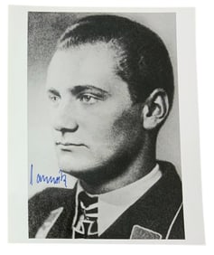 WWII German Luftwaffe Fighter Pilot Gunther Hannak Knights Cross Signed Photo