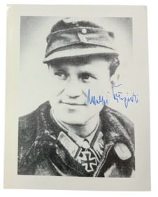 WWII German Luftwaffe Fighter Ace Walter Krupinski Knights Cross Signed Photo