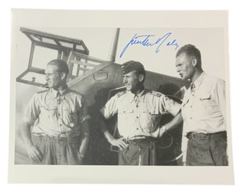 WWII German Luftwaffe Fighter Pilot Gunther Rall Knight’s Cross Signed Photo