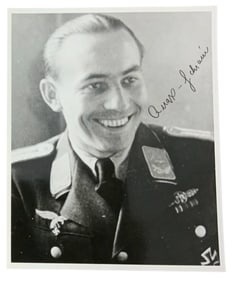 WWII German Luftwaffe Fighter Ace Karl Schnorrer Knights Cross Signed Photo