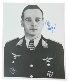 WWII German Reconnaissance Pilot Hans Sehringer Knights Cross Signed Photo