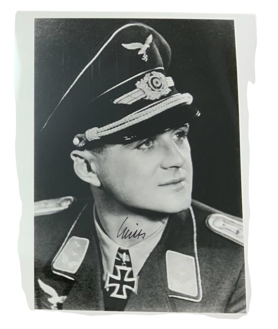 WWII German Luftwaffe Ace Wolfgang Spate Knights Cross Signed Photo (1 of 3)