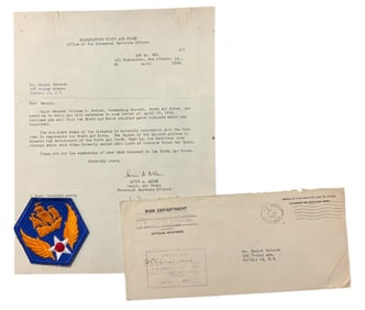 WWII 1945 6th Sixth Air Force Letter & Patch