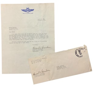 WWII 1945 10th Air Force Burma Signed Letter & Envelope Pearl Harbor Survivor MG Davidson