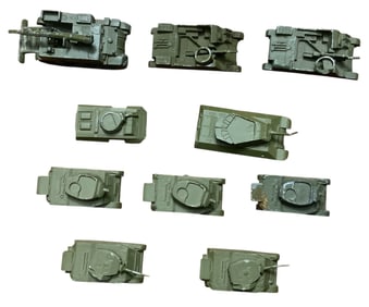1940s WWII Era Authenticast / Comet US Army Armored Tanks Metal Lot (10)