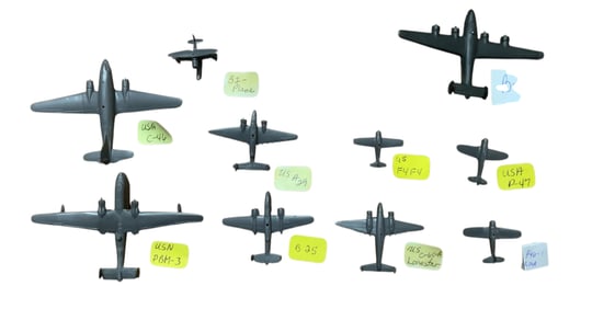 US Army Air Force & Navy Cruver WWII Aircraft Spotter Recognition Planes Lot (10) #2