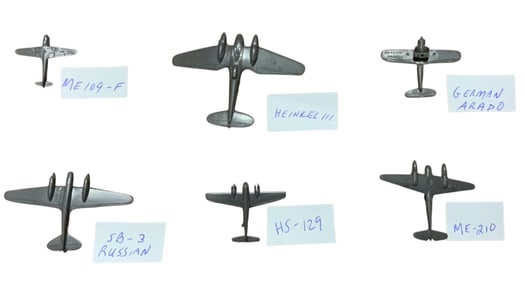 German Luftwaffe & Russia Air Force Cruver WWII Aircraft Spotter Recognition Planes Lot (6)