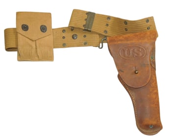 WWI - WWII US Army Holster & Ammo Pouch Belt
