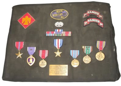 WWII 45th Division 83rd Chemical Mortar Silver Star Purple Heart Named Medal Group