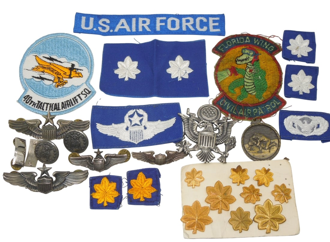 Vietnam War USAF Air Force Major Pilot Wings Rank Patch Lot (1 of 6)
