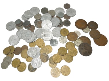 Lot 1920s - 90s Coins Currency of Hungary, Germany, & England