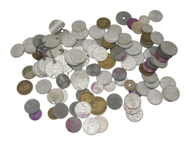 Lot WWII Coins & Currency of France & Belgium