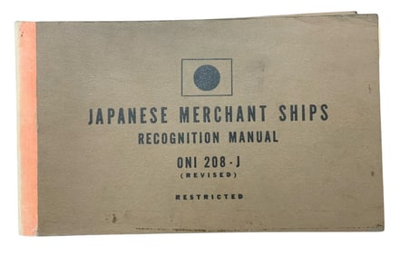 WWII RESTRICTED RARE Japanese Merchant Ships Recognition Manual