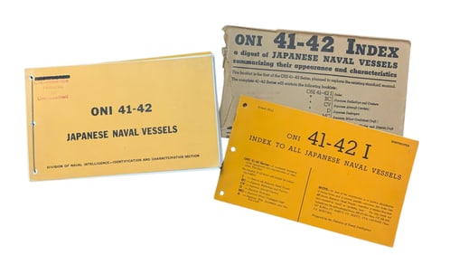 WWII 1942 RARE Japanese Naval Vessels Manual Carriers, Destroyers, Battleships, Cruisers