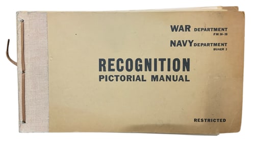 WWII RESTRICTED Navy Recognition Pictorial Aircraft Manual U.S., German, Japanese