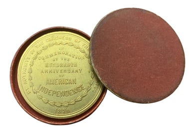 1876 US Centennial Expo Official Medal Medallion Hk-22 Gilt 100th Anniversary