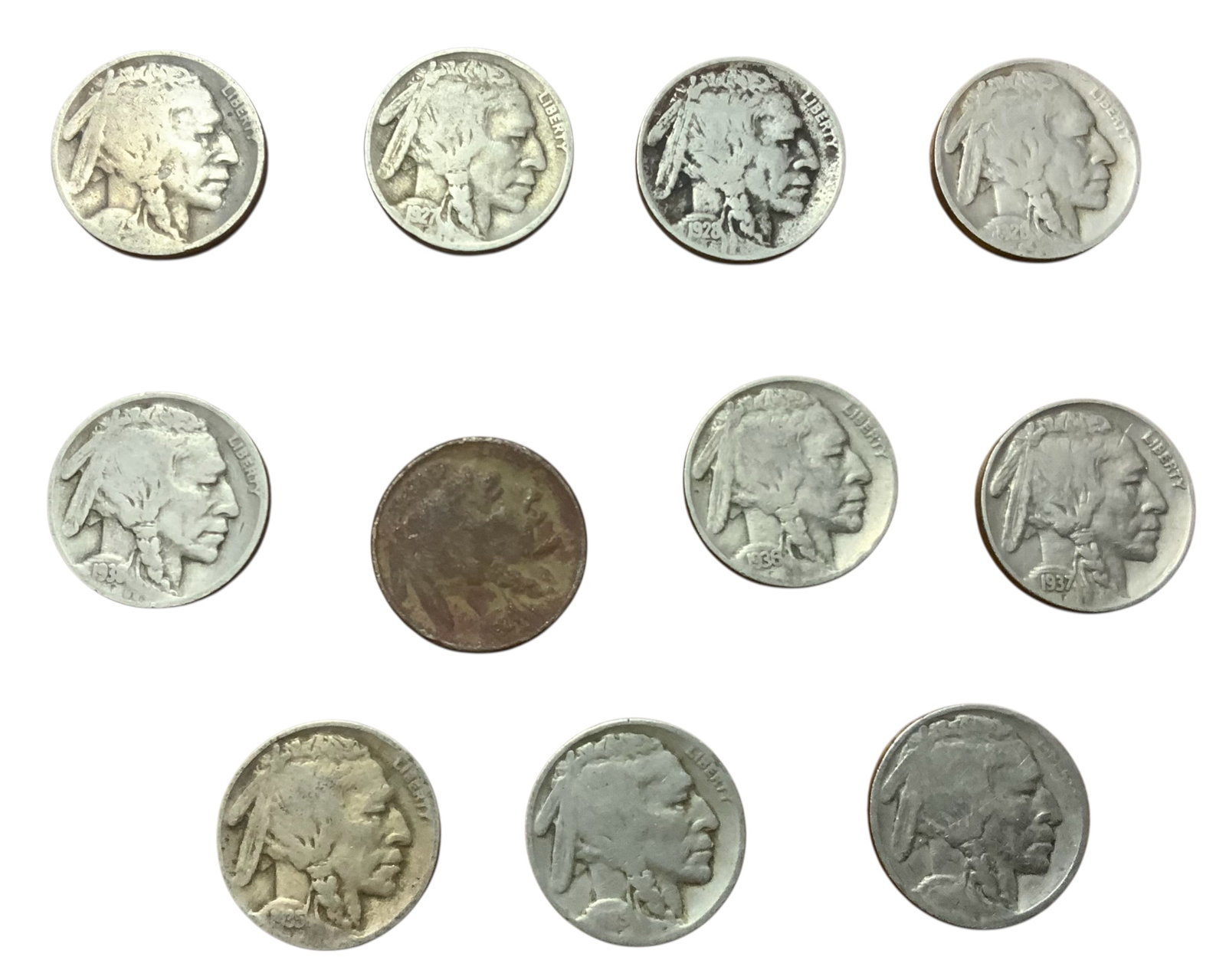 Buffalo Nickel Lot (11) #5 (1 of 2)