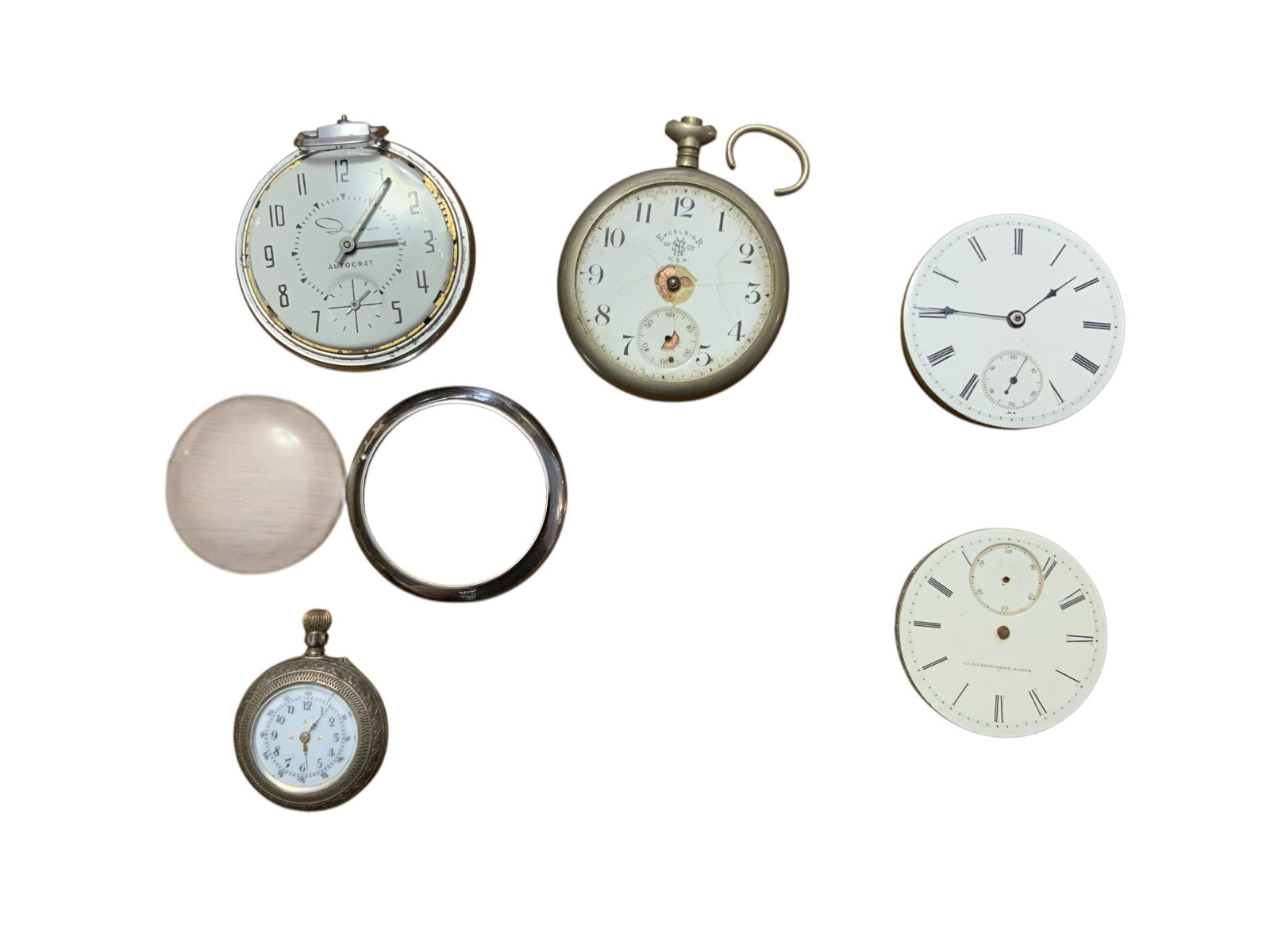 1800s-1900s Watches P & M Guivre, Excelsior NY Standard, Ingraham Autocrat, Elgin (1 of 6)