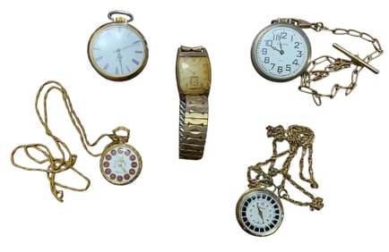 1900s Watches Genovit Bernard Schaffel, Sheffield, Lucerne Basis, E. Gluck Corp., Elgin