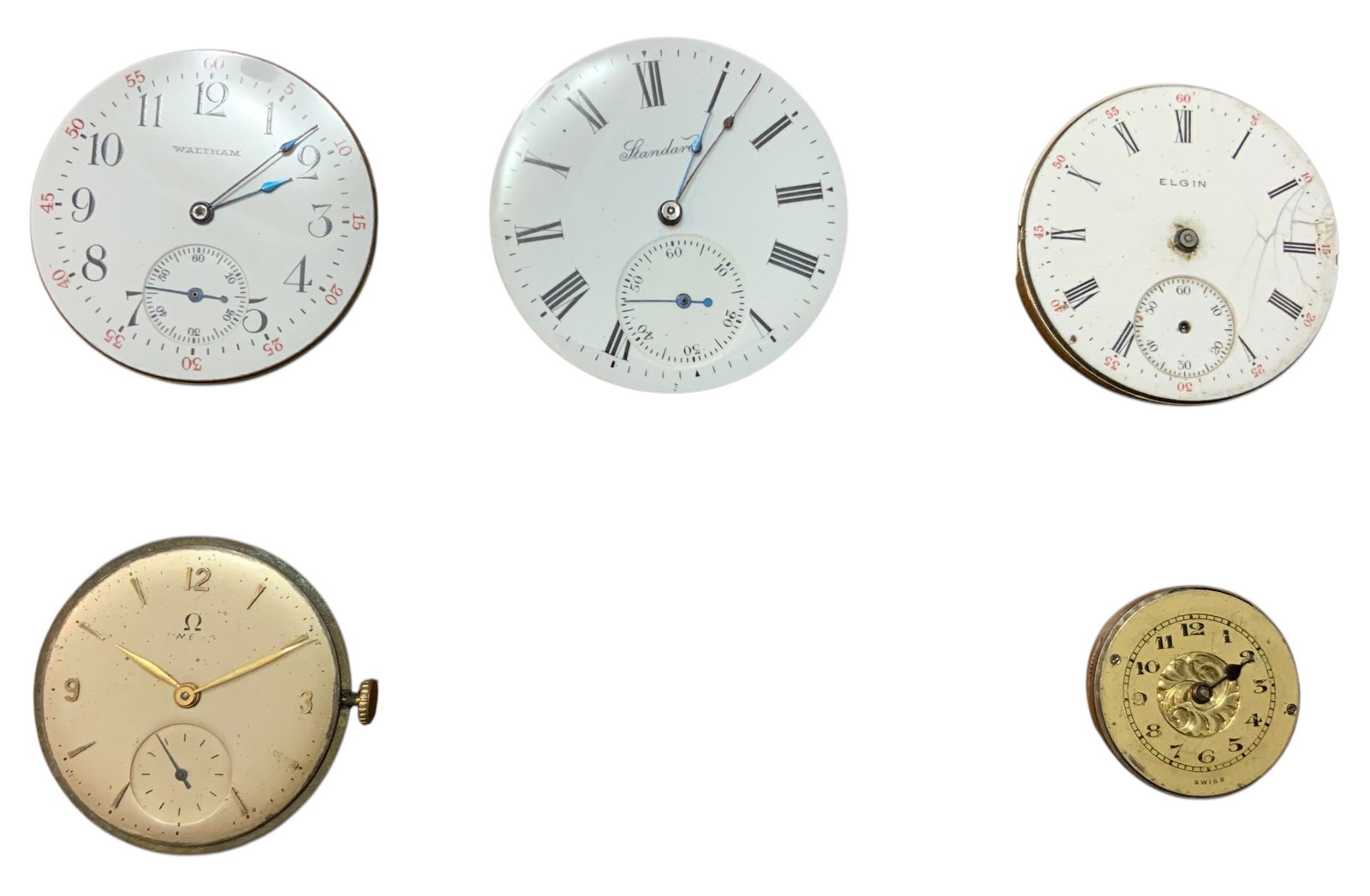 Unresearched Watches (5) Lot Standard, Elgin, Omega, Saca, Walthan (1 of 6)