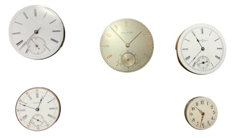 Unresearched Watches (5) Lot Waltham, 2 (?), Illinois, Boluva