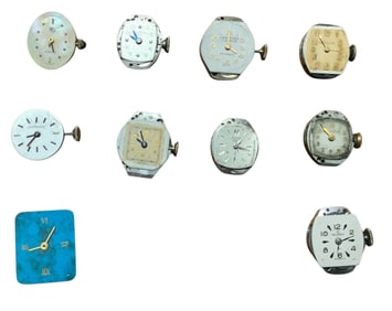 Unresearched Watches Lot Helbros, Le Coultre, Boluva (3), PP, Longines, Elgin, Crawford, (?)