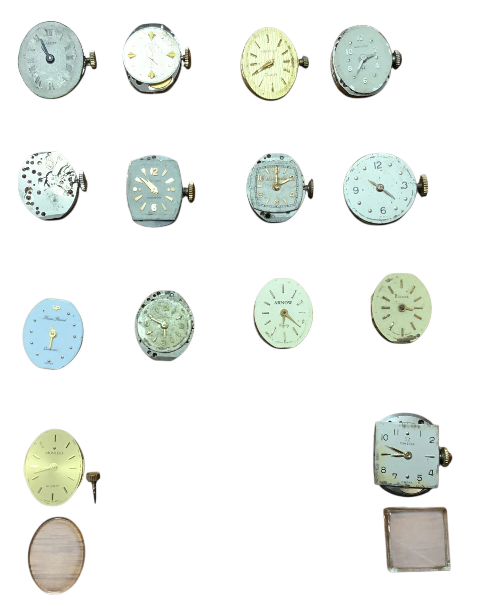 Unresearched Watches Lot (14) Geneve, Elgin, Boluva (2), Arnow, Sears, Cartier, Gruen Hamilton, (1 of 6)