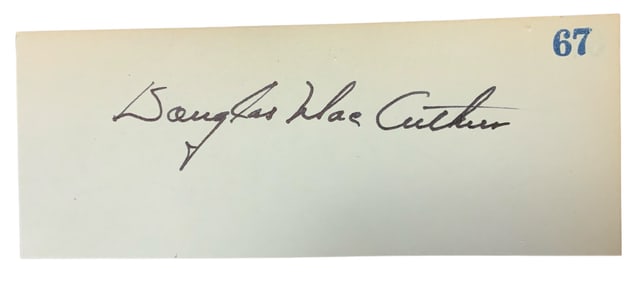 WWII 5 Star General Douglas MacArthur Signed Cut Signature