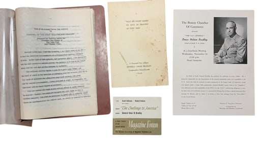 General Omar Bradley Armed Forces Day Address, 1948 Memorial Program Plus Lot (4)