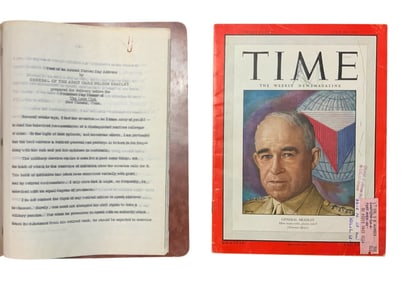1950 General Omar Bradley Time Magazine & Personal Armed Forces Day Address