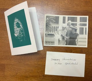 Army General Omar Bradley Christmas Card & Written Envelope, Photo Lot