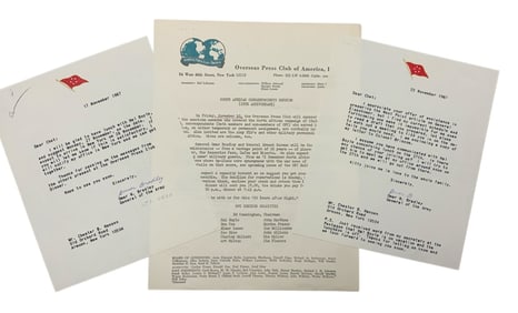 WWII General Omar Bradley 1967 Signed Letters TSL (2) to Aide Chester Hansen plus more