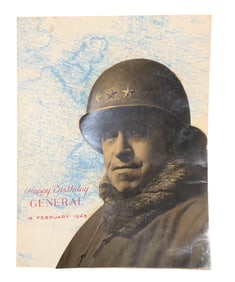 12th Army 1945 General Omar Bradley Signed Birthday Dinner Menu Belgium