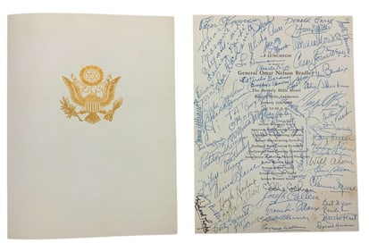 RARE 1948 USO Program Honor General Bradley 55 Plus Signed Hollywood Garland Marx Astaire Romero