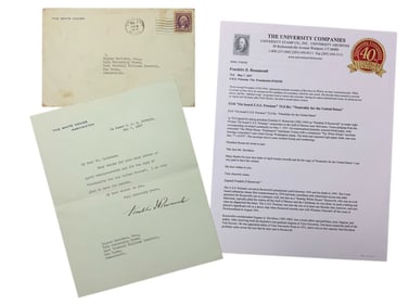 1937 President Franklin D. Roosevelt FDR Signed Letter USS Potomac COA