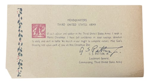 WWII 3rd Army General George Patton Battle Of The Bulge Original Prayer Card