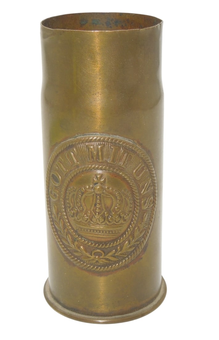 WWI German Army Gott Mitt Uns 37MM Trench Art France Shell (1 of 3)