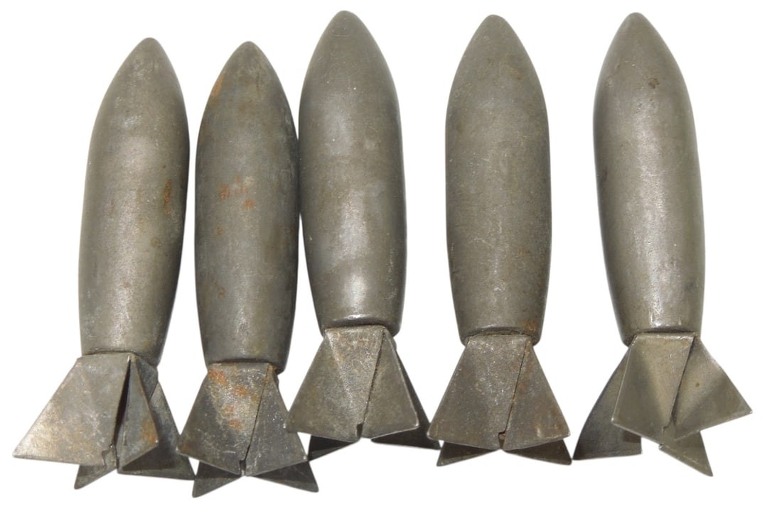 Lot (5) WWII US Military Lazy Dog Bomblets (1 of 2)