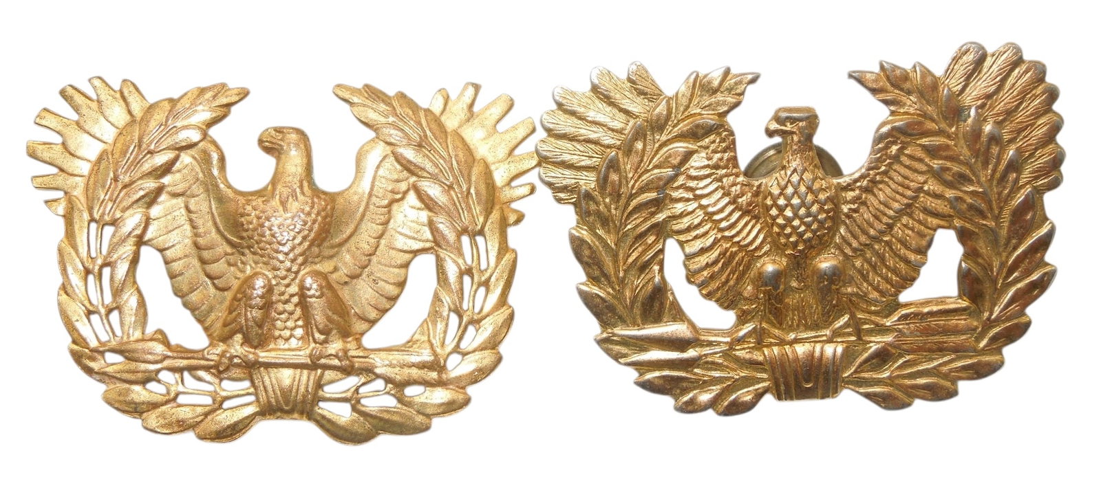 WWII US Army Warrant Officer Visor Cap Hat Badges Lot (2): Original as shown.