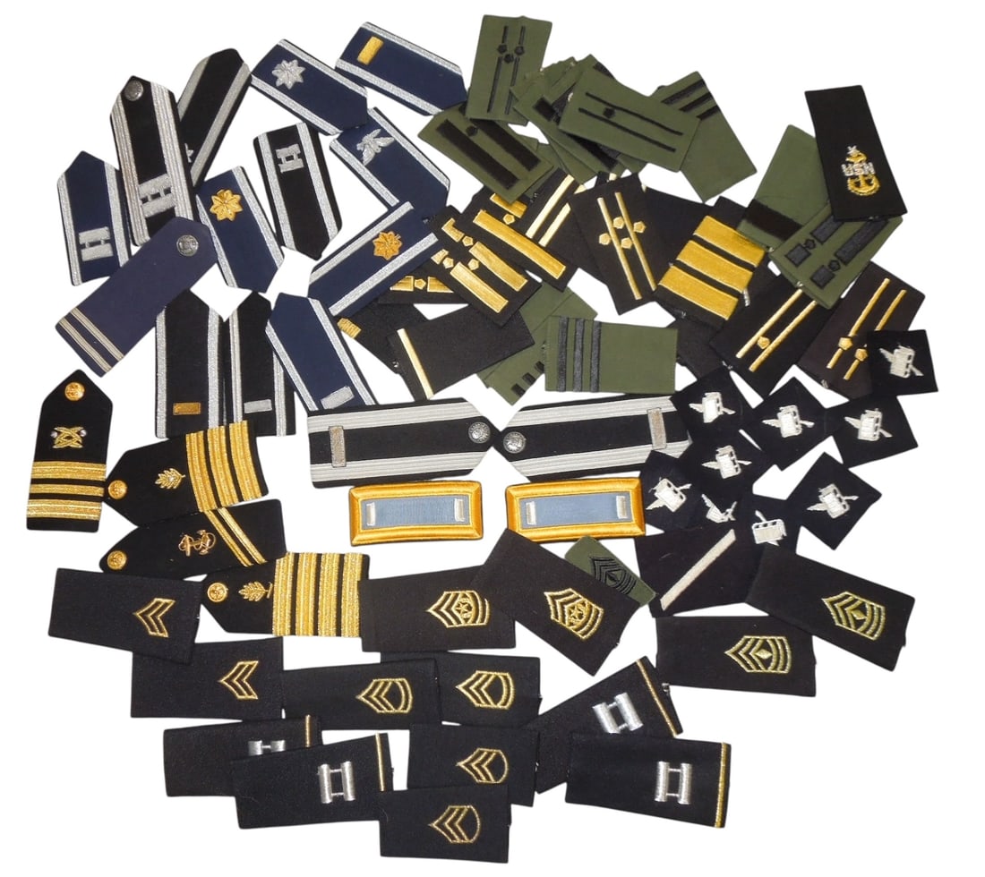 Modern US & Foreign Military Rank Shoulder Boards Air Force Navy Army: Original lot as shown.