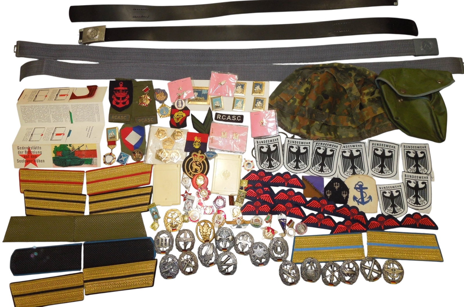 Cold War Germany & Soviet Union Belts Gear Patches Pins Shoulder Boards Lot (1 of 13)
