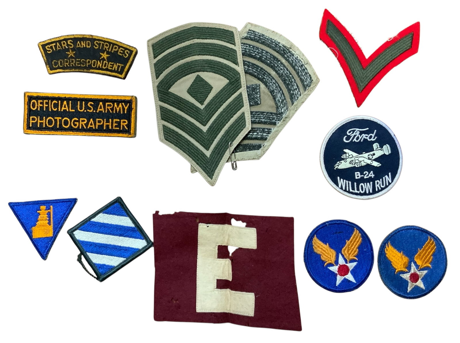 WWI-Post War Patches Engineer, B-24 Liberator, Stars & Stripes Correspondent, Photographer plus (1 of 5)