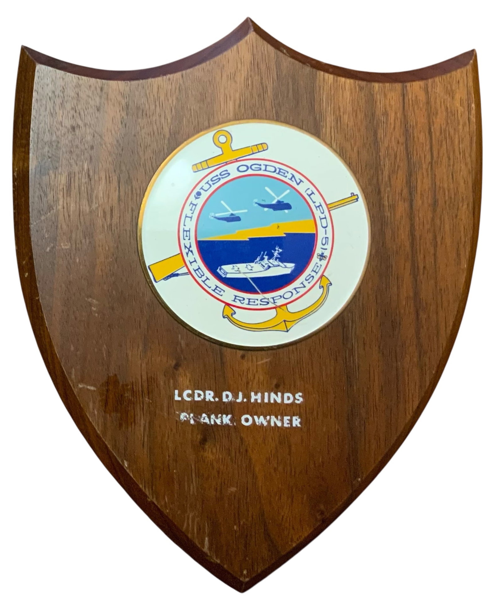 USN Navy USS Ogden (LPD-5) Transport Ship Named Plaque (1 of 3)