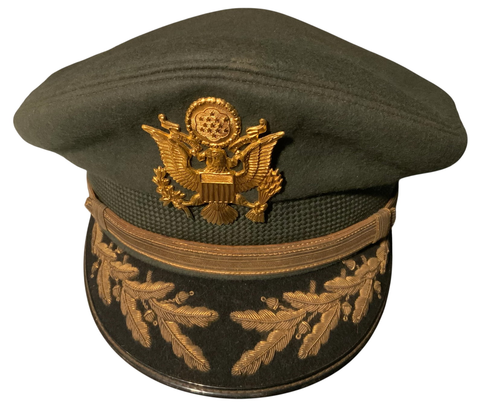 Named Vietnam War Era US Army Officer's Service Cap Visor Bancroft (1 of 6)