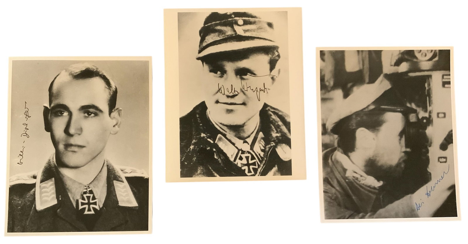 WWII German Knights Cross Recipients Cremer, Krupinski & Dipberger Signed Auto Photos (1 of 8)