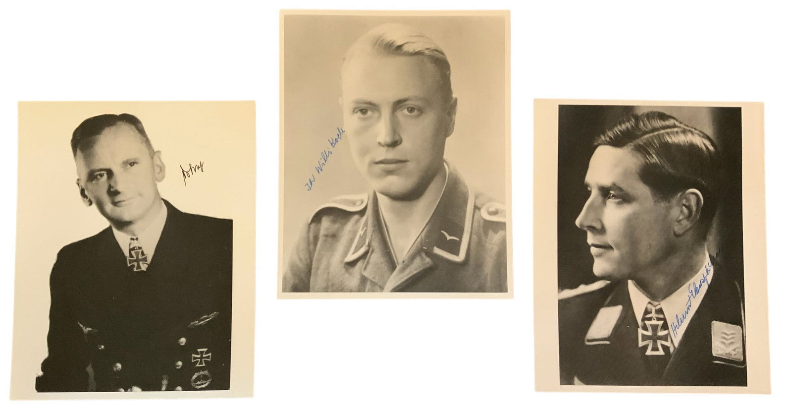 WWII German Knights Cross Recipients DoBratz, Eberspacher & Koch Signed Auto Photos (1 of 8)