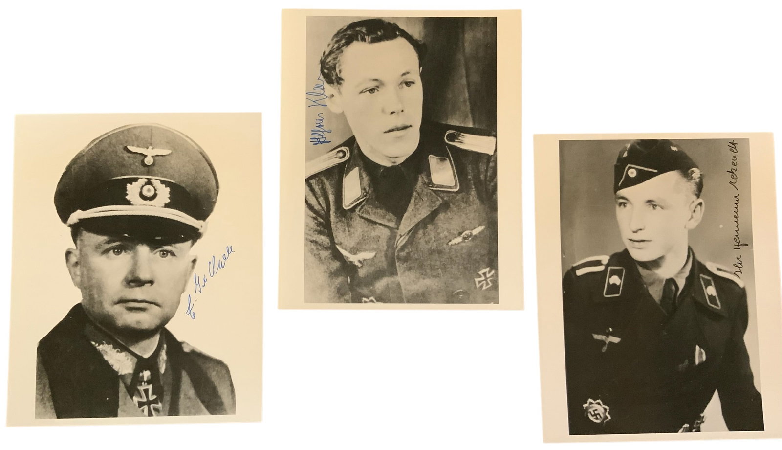 WWII German Knights Cross Recipients Eckardt, Klein & Jollasse Signed Auto Photos (1 of 8)