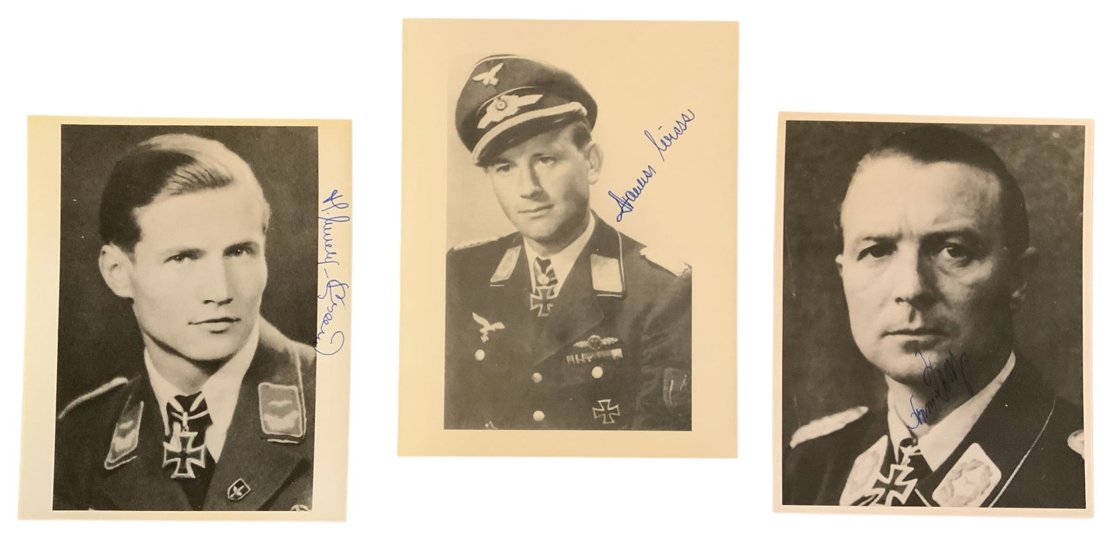 WWII German Knights Cross Recipients Ewald, Reuss & Wiese Signed Auto Photos (1 of 8)