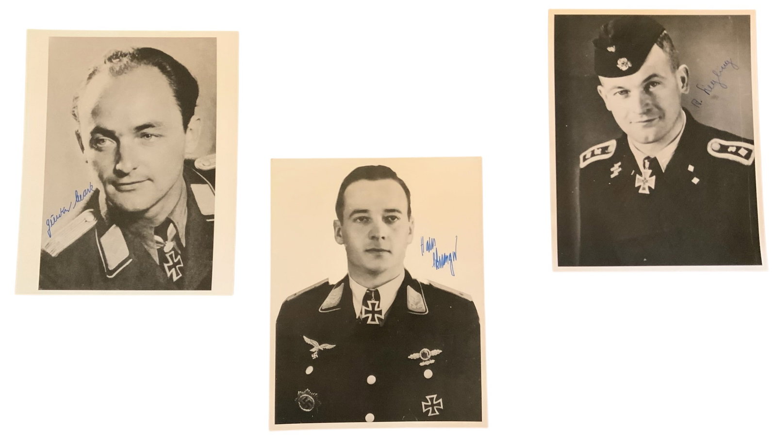 WWII German Knights Cross Recipients Siegling, Sehringer, Schack Signed Auto Photos (1 of 8)